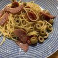 kaolyna's cooksnap of when they made サラミと黒オリーブ、ドライトマトのパスタ.