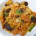 azuazu♡'s cooksnap of when they made ナスときのこのミートソーススパゲティ.