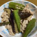 Halü★mama's cooksnap of when they made 茄子とオクラと豚の味ぽん炒め.