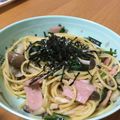 りひーのちゃん's cooksnap of when they made ほうれん草&きのこ&ベーコンの和風パスタ.