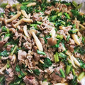 ぽんﾁｬﾝ☆'s cooksnap of when they made きのこと青菜たっぷり♡牛肉の炒め煮.