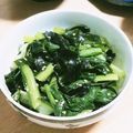 momo634's cooksnap of when they made 小松菜とわかめのゴマ味噌和え.