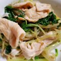 patches_'s cooksnap of when they made 豚バラとモヤシと水菜のナムル.