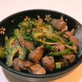 ☆雪矢☆'s cooksnap of when they made ゴーヤと砂肝のニンニク醤油炒め♬(^^).