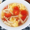 SaChi_2020's cooksnap of when they made トマトと卵とエノキのスープ.