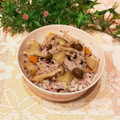 なつき☆ミ's cooksnap of when they made ダシダで！きのことさつま芋の炊き込みご飯.
