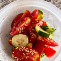 さこあ's cooksnap of when they made きゅうりとプチトマトの酢の物♪.