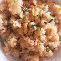 くむちん's cooksnap of when they made 明太子と卵の塩昆布バター炒飯.