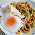 hamu☆☆'s cooksnap of when they made ほうれん草と豚肉の焼きうどん♪.