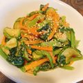 らがぶーりん's cooksnap of when they made □■きゅうりとほうれん草のゴマ和え■□.
