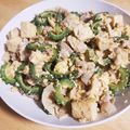２児のぱぱ's cooksnap of when they made ゴーヤチャンプルー.