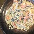 aonagi♡Mam's cooksnap of when they made 鮭と小松菜のクリームパスタ.