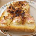 kuishinboF's cooksnap of when they made フライドオニオンの粒マスマヨトースト✿.