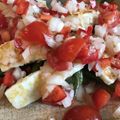 MagniFood's cooksnap of when they made ハルミチーズと隠元のトマトドレッシング.