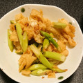 saotty's cooksnap of when they made 油揚げとアスパラガスの炒め物.