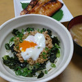 2児ママみきてぃ's cooksnap of when they made 時短で簡単☆韓国のりと温玉の納豆丼.