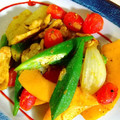 まんぷく丸♥'s cooksnap of when they made オクラとかぼちゃのカレー炒め.