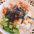 komugiko4's cooksnap of when they made 鮭とオクラのとろろ丼.