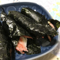 Faiza's cooksnap of when they made さっとおつまみ～カニカマの海苔チーズ巻き.
