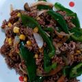 クック105KEH☆'s cooksnap of when they made ピーマン、しめじ、ひき肉のカレー炒め.