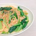 maaanyan's cooksnap of when they made 小松菜と明太子（たらこ）のパスタ.