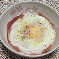 ゆけり３兄弟's cooksnap of when they made レンジで簡単！3分でベーコンエッグ♪.