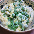 。°＊ｙｕｋｉ＊°。's cooksnap of when they made えんどう豆のたまごとじ.
