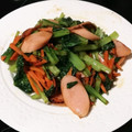 nana_tenjo's cooksnap of when they made 魚肉ソーセージと小松菜の炒めもの.