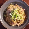 tottikid's cooksnap of when they made 豚肉の濃厚ごまだれパスタ 五右衛門風.