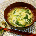 アイリッシュショコラ's cooksnap of when they made 小松菜と油揚げと卵の味噌汁.