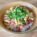 mogusun＊'s cooksnap of when they made コンビーフ&卵丼.