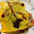 ちゃぎー's cooksnap of when they made 余った焼きそばソースで簡単オムそばめし.