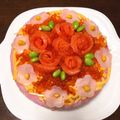 ★まいさん★'s cooksnap of when they made ひなまつりやお祝いに♡お花のお寿司ケーキ.
