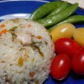 tomatonian's cooksnap of when they made セロリと炊き込む☆チキンライス.