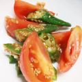まーにゃ。's cooksnap of when they made トマトとオクラのごま味噌和え.