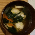 min☆___'s cooksnap of when they made 鶏のつみれのたっぷりきのこ汁.