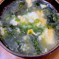 クックT3KINU☆'s cooksnap of when they made 簡単わかめと卵の中華スープ・ネギのせ.