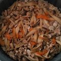Severide's cooksnap of when they made ☆豚肉とごぼうの甘辛！炊き込みご飯☆.