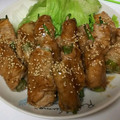 ティ子's cooksnap of when they made 簡単!焼肉のたれでおくらの豚肉巻き☆.