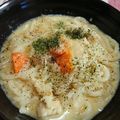 ♪sakusaku♪'s cooksnap of when they made シチューの残りでカルボナーラうどん.