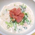 ellie21's cooksnap of when they made 【簡単】豆乳で明太子クリームうどん.