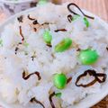 ☆３匹の子ぶた☆'s cooksnap of when they made ＊マヨ風味♪枝豆と塩昆布の混ぜご飯＊.