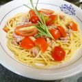 卯月のうさぎ２０１４'s cooksnap of when they made オッサンの冷製パスタ　ツナとトマト.