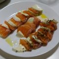 ヨシヨッシー's cooksnap of when they made サーモンとモッツァレラのカプレーゼ風♡.