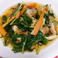 hitomi♪＊'s cooksnap of when they made ✤油揚と水菜の煮浸し✤.
