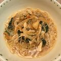 cheesedog's cooksnap of when they made 素麺〜サラダチキンのキムチもやし和え〜.