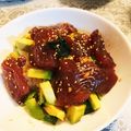 まぐ（・◇・）'s cooksnap of when they made 子どもが大好き♪マグロの漬け丼.