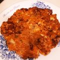 なおち852's cooksnap of when they made ビールがすすむキムチチヂミ.