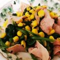 たかやす☆'s cooksnap of when they made お弁当♡ハムほうれん草コーンのバター炒め.