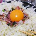 ♡のんちゃ♡♡'s cooksnap of when they made コンビニ食材だけで！生ハムユッケ.